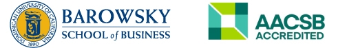Barowsky School of Business and AACSB accreditation logos