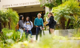 Dr. Rosenberg chats with students