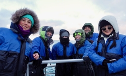dominican faculty and students pose during biology field trip to iceland