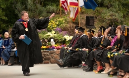 past president joe fink at 2011 commencement at forest meadow amphitheater