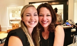 megan krage and ashley ramirez smile at camera