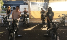 Dominican students at SoulCycle