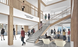 Artist's Rendition Of How Inside Of Alemany Library lobby will look following construction of Center of Dominican Experience