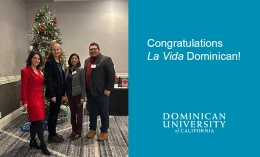 La Vida integrative coach Melinda Martinez-Becker; President Nicola Pitchford; La Vida Program Chair and Faculty Lead Lucia Leon; La Vida integrative coach Josue Castillo.