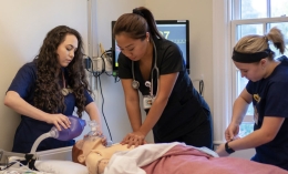 Dominican nursing students in SIM lab.