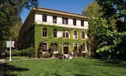 Guzman Hall lawn, Dominican University of California campus