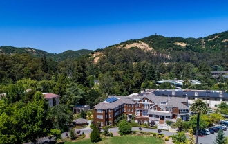 aerial view of the Dominican University of California campus