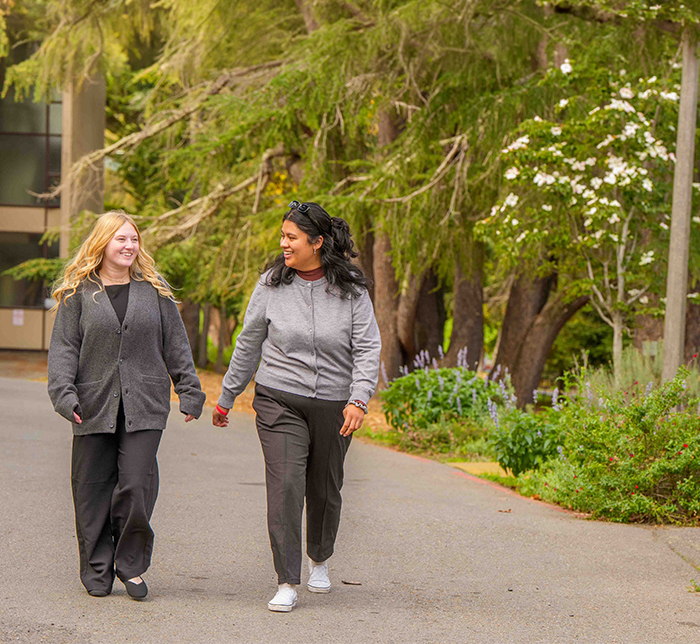occupational therapy students walking on campus
