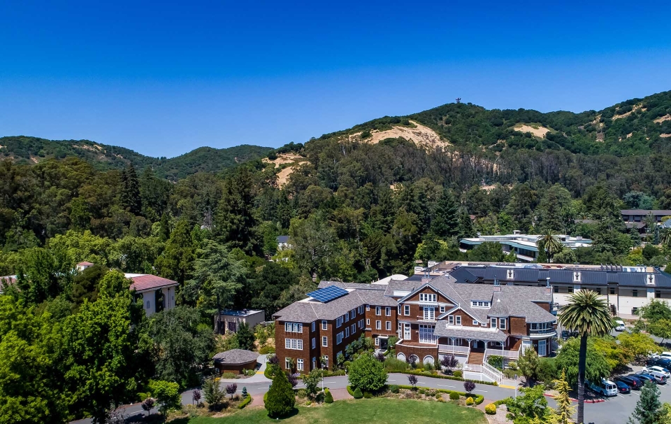 aerial view of the Dominican University of California campus