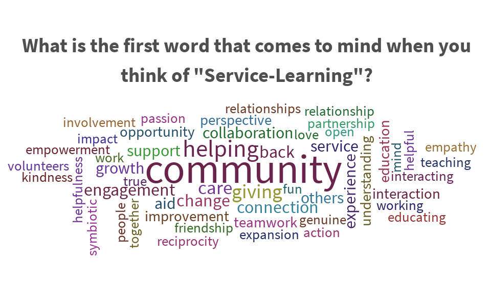 service-learning program image featuring with multiple words including community 