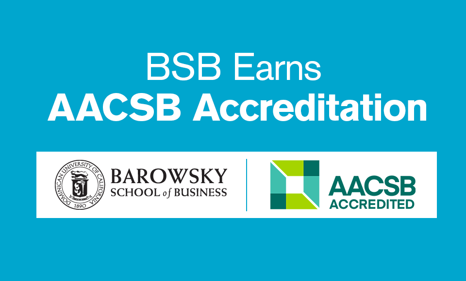 带有 bsb 标志和文字 bsb 的蓝色瓷砖获得 aacsb 认证