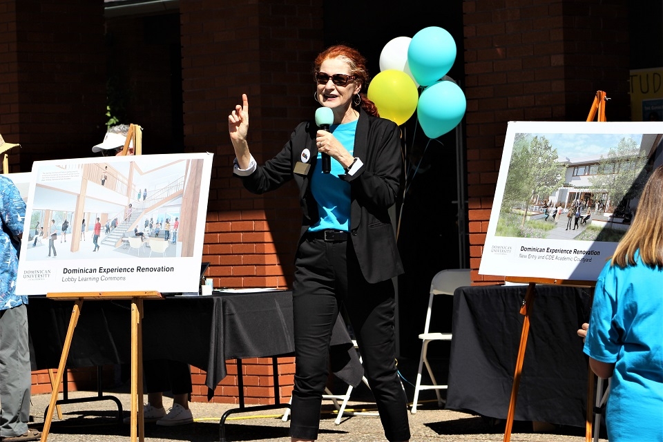 Photo of Dominican President Nicola Pitchford addressing crowd at All In Fest
