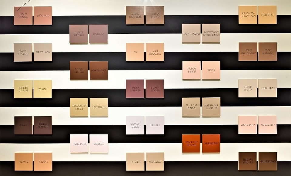 Photo by Phil Bond of O.M. France Viana's "50 Shades Of Kayumanggi" image in Alemany Library in 2018