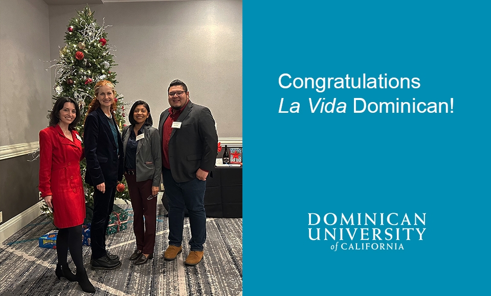 La Vida integrative coach Melinda Martinez-Becker; President Nicola Pitchford; La Vida Program Chair and Faculty Lead Lucia Leon; La Vida integrative coach Josue Castillo.