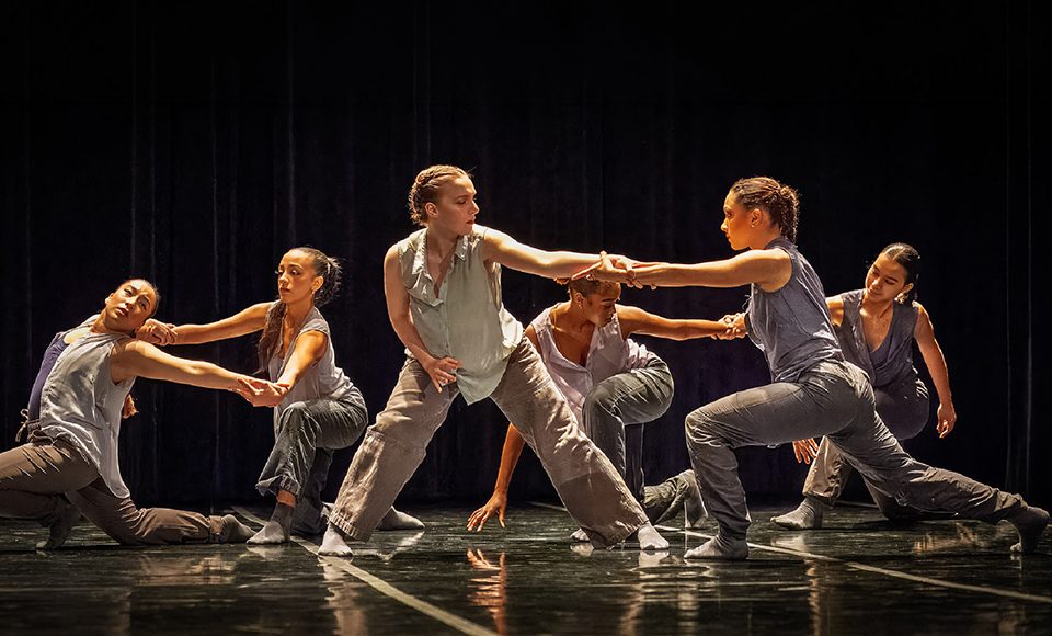 Dominican Lines Ballet students performing on stage.